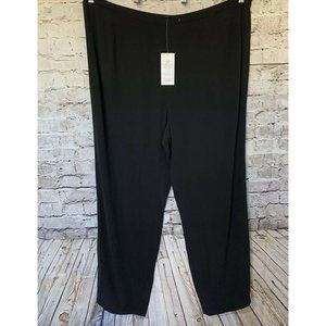 EILEEN FISHER NWT Plus Sz 20W Wide-Leg Silk Georgette Pants Black $268